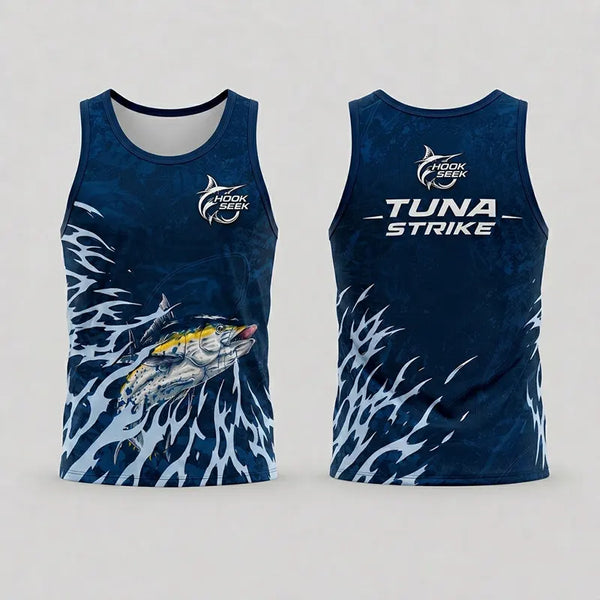 Hook Seek Tuna Strike Fishing Tank Top