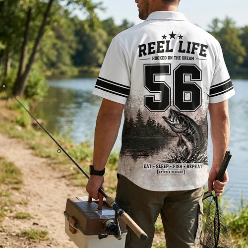 Hooked Fishing 56 Reel Life Hawaiian Shirt