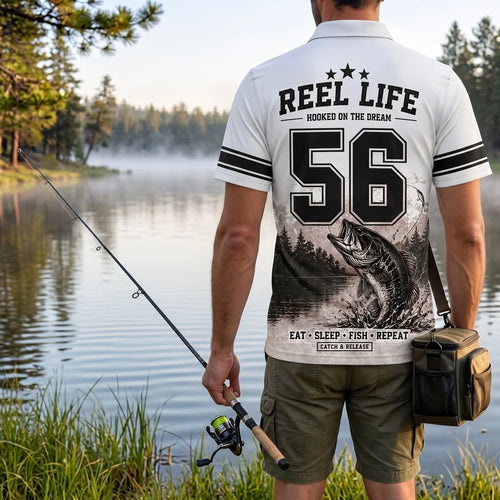 Hooked Fishing 56 Reel Life Polo Shirt