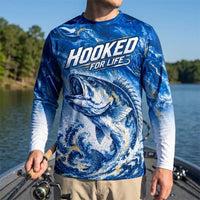 Hooked For Life Personalized Fishing Long Sleeve Shirt