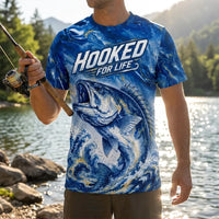 Hooked For Life Personalized Fishing T-Shirt