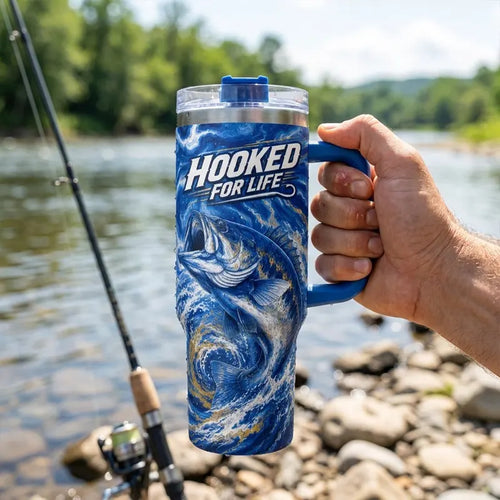 Hooked For Life Personalized Fishing Tumbler
