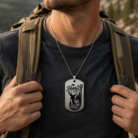 Hooked In The Wild Personalized Hunting Fishing Dog Tag Necklace