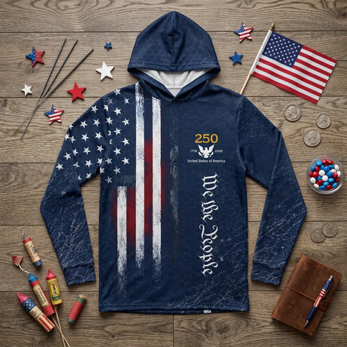 Hooked On Freedom 250th Anniversary Fishing Hoodie