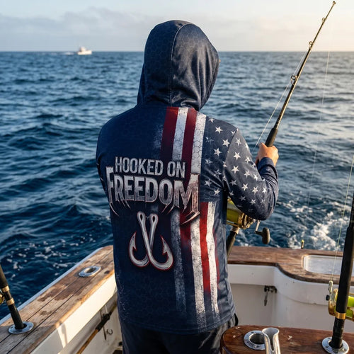 Hooked On Freedom 250th Anniversary Fishing Hoodie