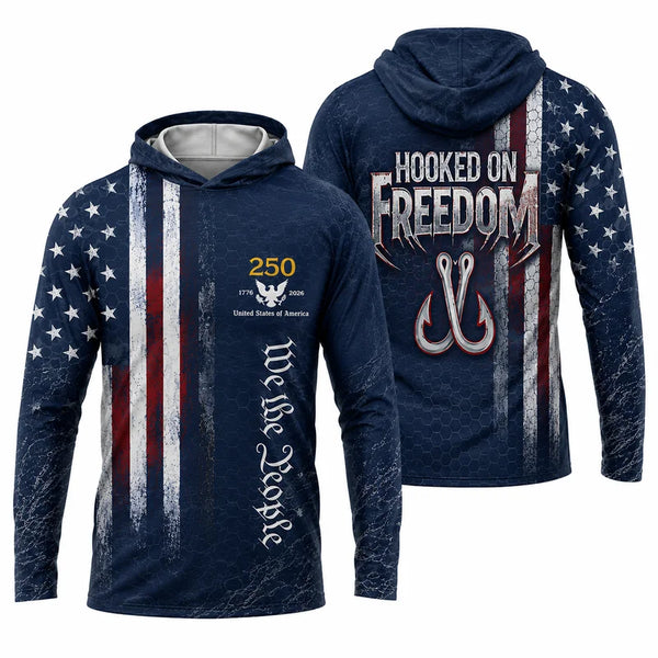 Hooked On Freedom 250th Anniversary Fishing Hoodie 2026
