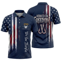 Hooked On Freedom 250th Anniversary Fishing Polo Shirt
