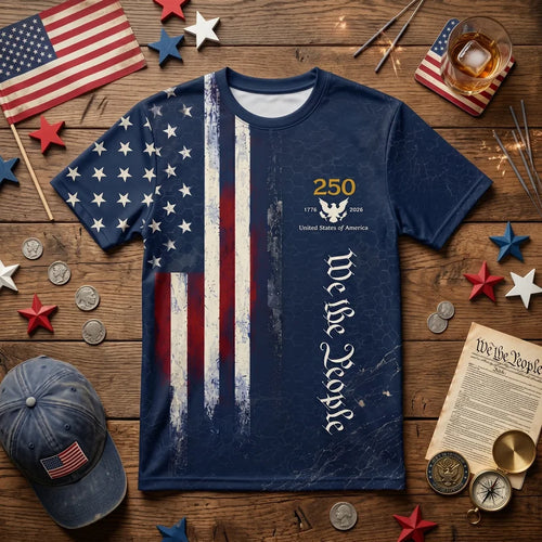 Hooked On Freedom 250th Anniversary Fishing T-Shirt