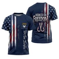 Hooked On Freedom 250th Anniversary Fishing T-Shirt