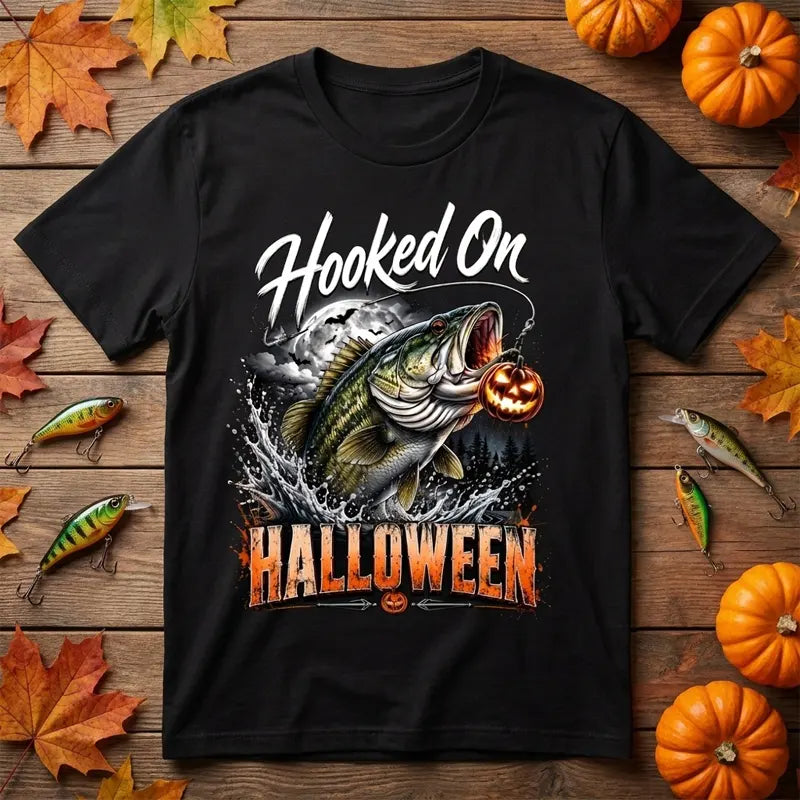 Hooked On Halloween Fishing T-Shirt