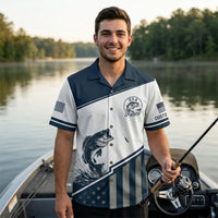 Hooked On You USA Fishing Hawaiian Shirt