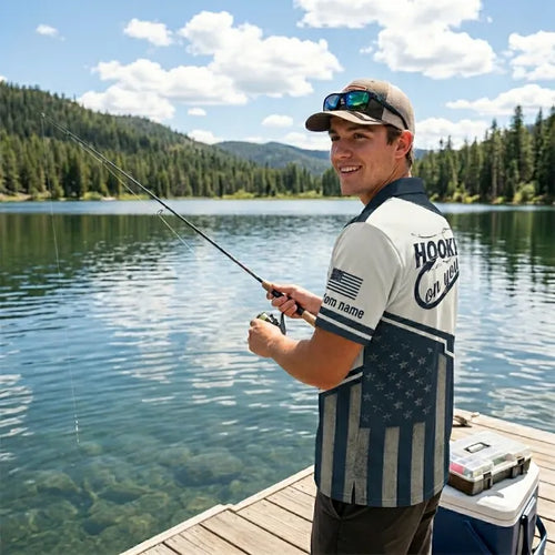 Hooked On You USA Fishing Hawaiian Shirt