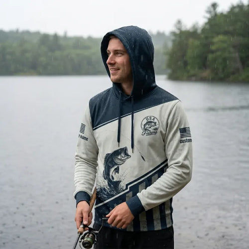 Hooked On You USA Fishing Hoodie