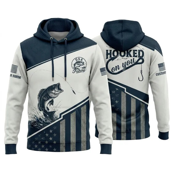 Hooked On You USA Fishing Hoodie