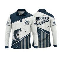 Hooked On You USA Fishing Polo Long Sleeve Shirt