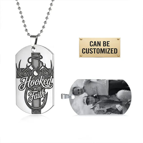 Hooked With Faith Personalized Dog Tag Necklace