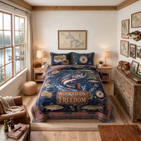 Hooked on Freedom Fishing Quilt Bedding Set