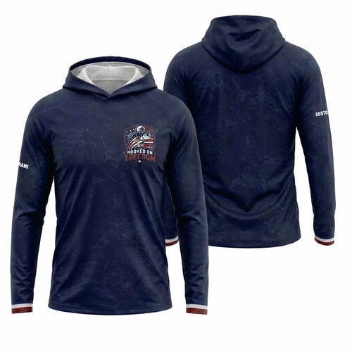 Hooked on Freedom Patriotic Fishing Hoodie