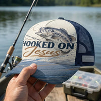 Hooked on Jesus Christian Fishing Trucker Hat