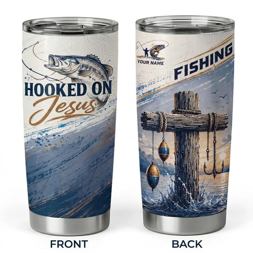 Hooked on Jesus Christian Fishing Tumbler