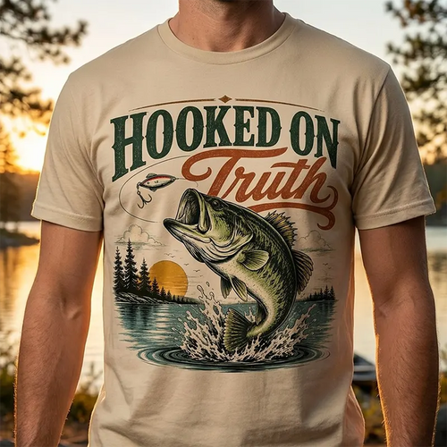 Hooked on Truth Bass Fishing - Vintage Angler Tee T-Shirt