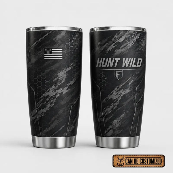 Hunt Wild Hex Camo USA 20oz Skinny Tumbler