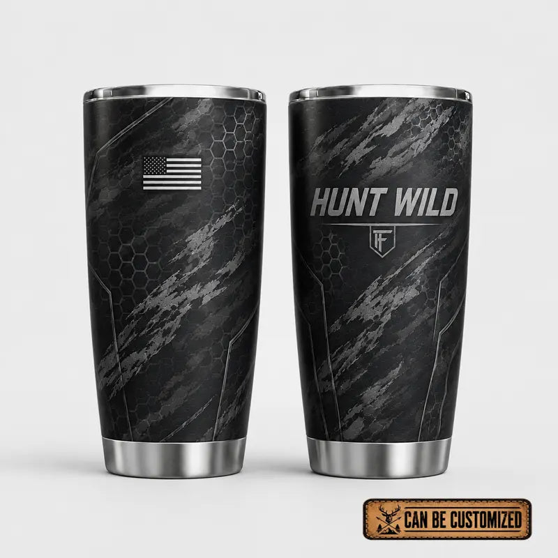 Hunt Wild Hex Camo USA 20oz Skinny Tumbler
