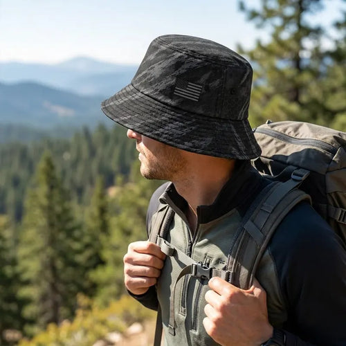 Hunt Wild Hex Camo USA Bucket Hat