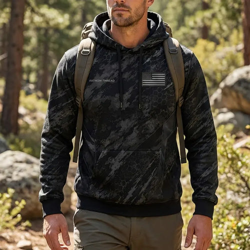 Hunt Wild Hex Camo USA Hoodie