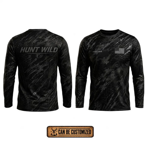 Hunt Wild Hex Camo USA Long Sleeve Shirt