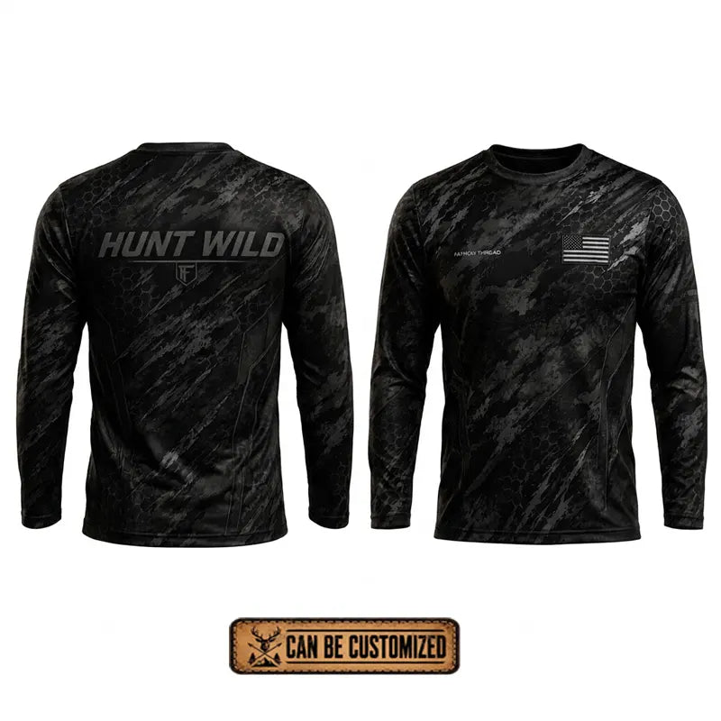Hunt Wild Hex Camo USA Long Sleeve Shirt