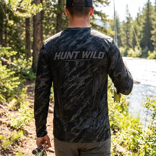 Hunt Wild Hex Camo USA Long Sleeve Shirt