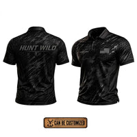 Hunt Wild Hex Camo USA Polo Shirt