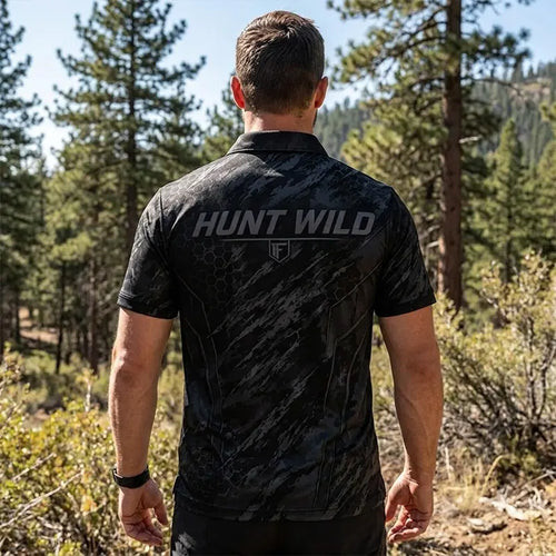 Hunt Wild Hex Camo USA Polo Shirt