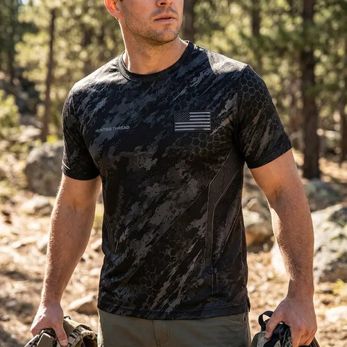 Hunt Wild Hex Camo USA T-Shirt