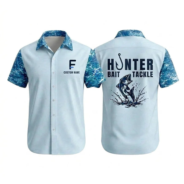Hunter Bait & Tackle Personalized Fishing Hawaiian Shirt
