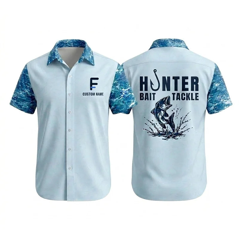 Hunter Bait & Tackle Personalized Fishing Hawaiian Shirt
