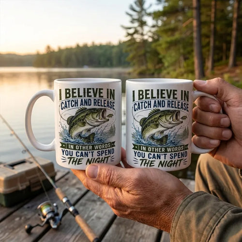 I Believe In Catch And Release Fishing Mug