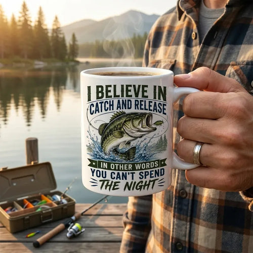 I Believe In Catch And Release Fishing Mug