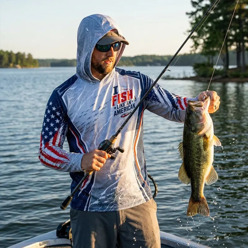 I Fish Like an American Long-Sleeve Sun Protection Shirt