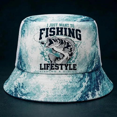 I Just Want To Fishing Lifestyle Bucket Hat