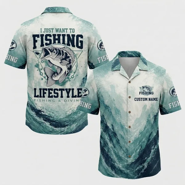I Just Want To Fishing Lifestyle Hawaiian Shirt