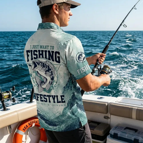 I Just Want To Fishing Lifestyle Hawaiian Shirt