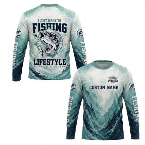 I Just Want To Fishing Lifestyle Long Sleeve Shirt