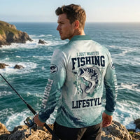 I Just Want To Fishing Lifestyle Polo Long Sleeve Shirt