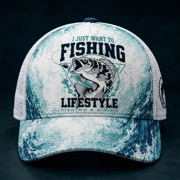 I Just Want To Fishing Lifestyle Trucker Hat