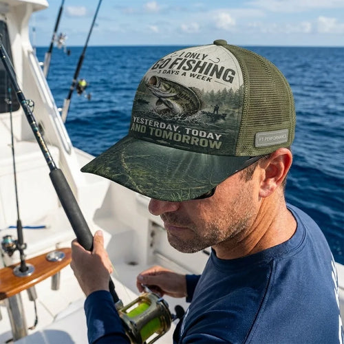 I Only Go Fishing 3 Days A Week Fishing Trucker Hat