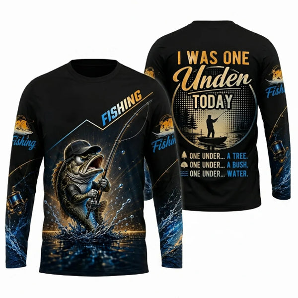 I Was One Under Today Bass Fishing Long Sleeve Shirt
