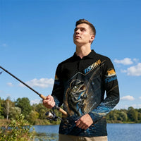 I Was One Under Today Bass Fishing Polo Long Sleeve Shirt