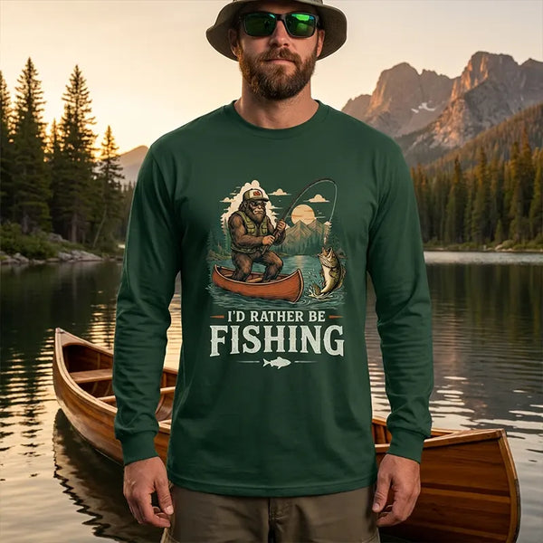 I'd Rather Be Fishing Bigfoot Outdoor Sweater